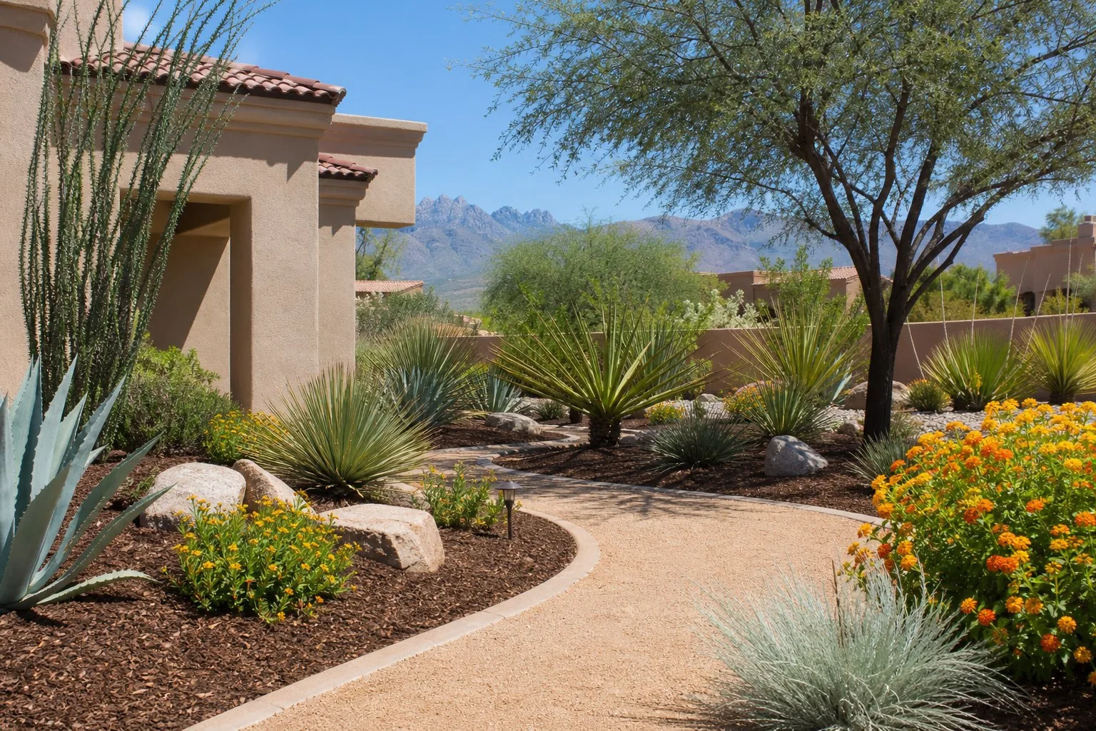 Yard cleanup and maintenance on an El Paso property