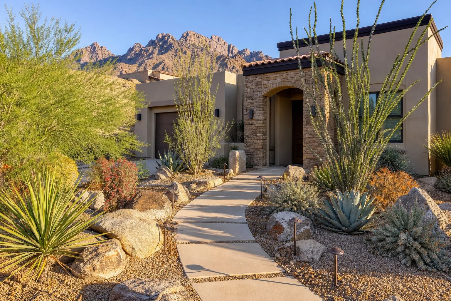 Chihuahuan Desert landscaping on an El Paso property