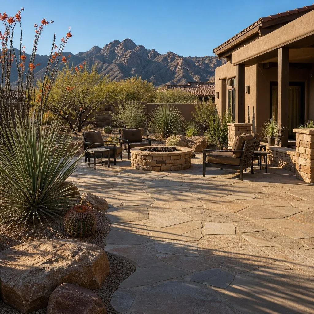 Hardscape and outdoor living details in El Paso