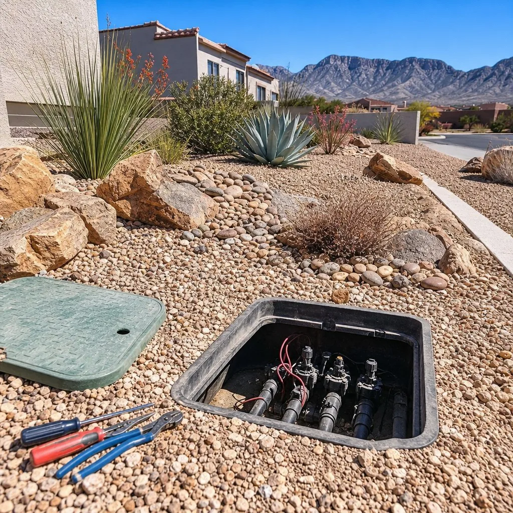 Irrigation zone repair on an El Paso property