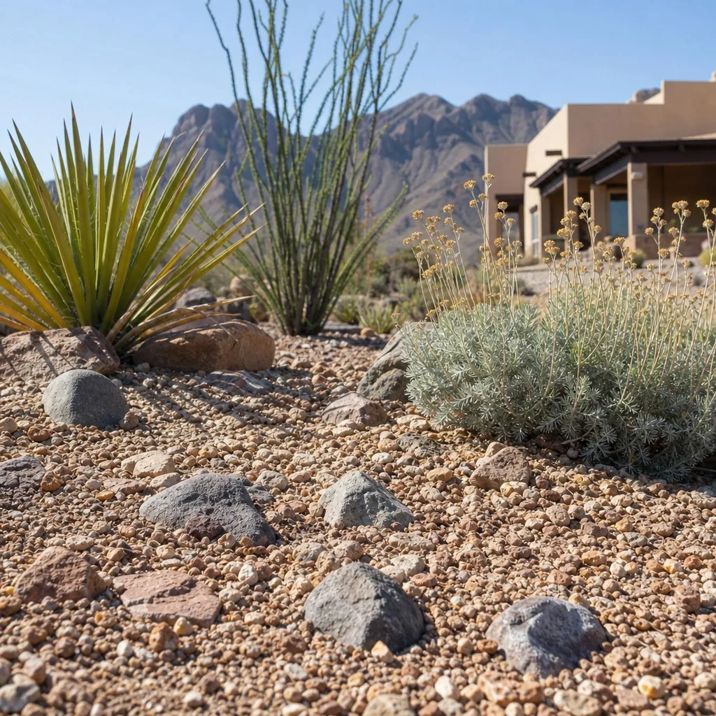 Finished residential yard in El Paso